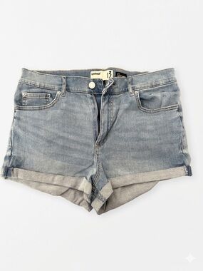 🔥2/$15 Garage High Waist Stretch Light Blue Denim Shorts Casual Minimalist Cozy